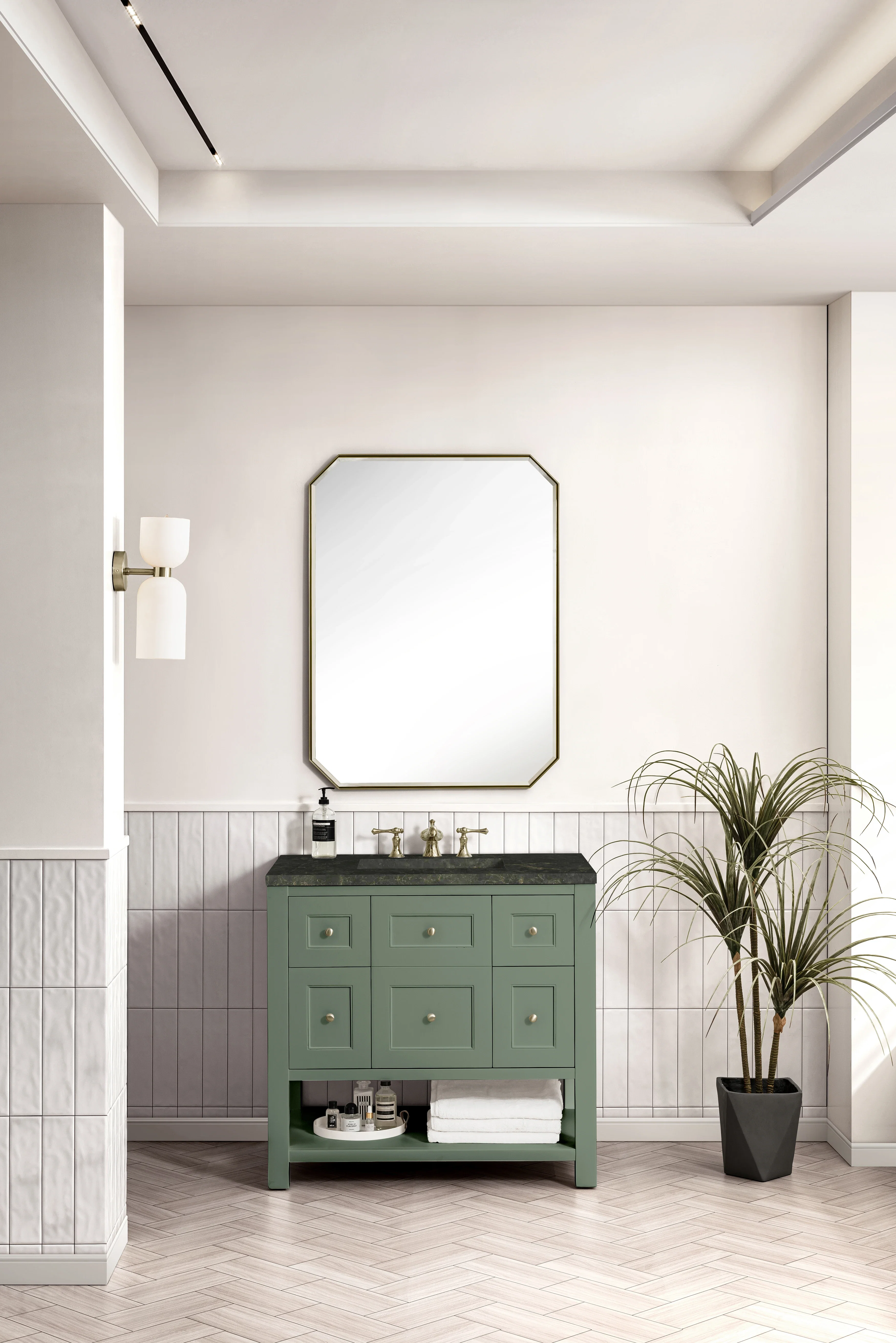 Breckenridge 36" Single Vanity, Smokey Celadon, w/ 3 CM Phantome Eclos Top