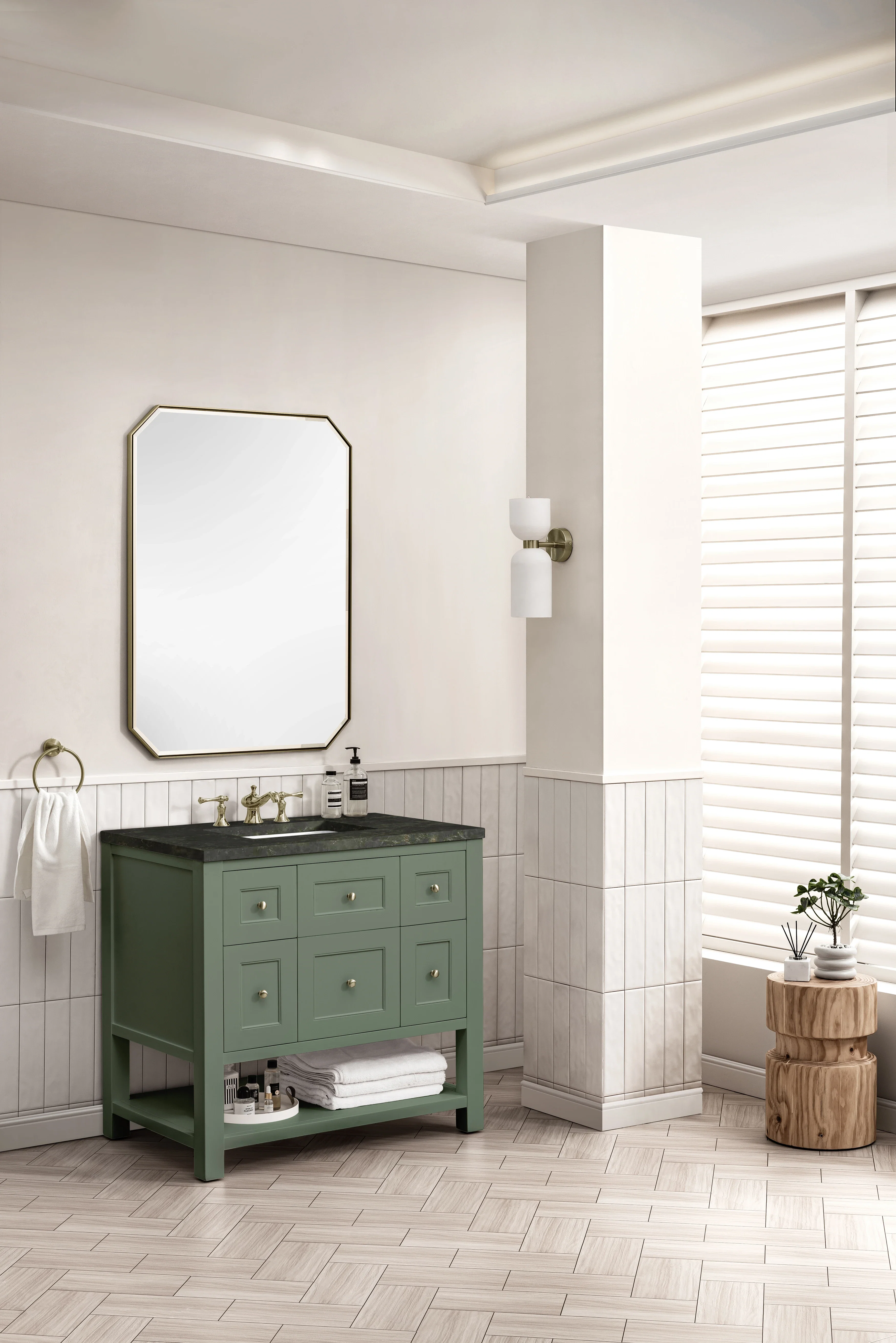 Breckenridge 36" Single Vanity, Smokey Celadon, w/ 3 CM Phantome Eclos Top