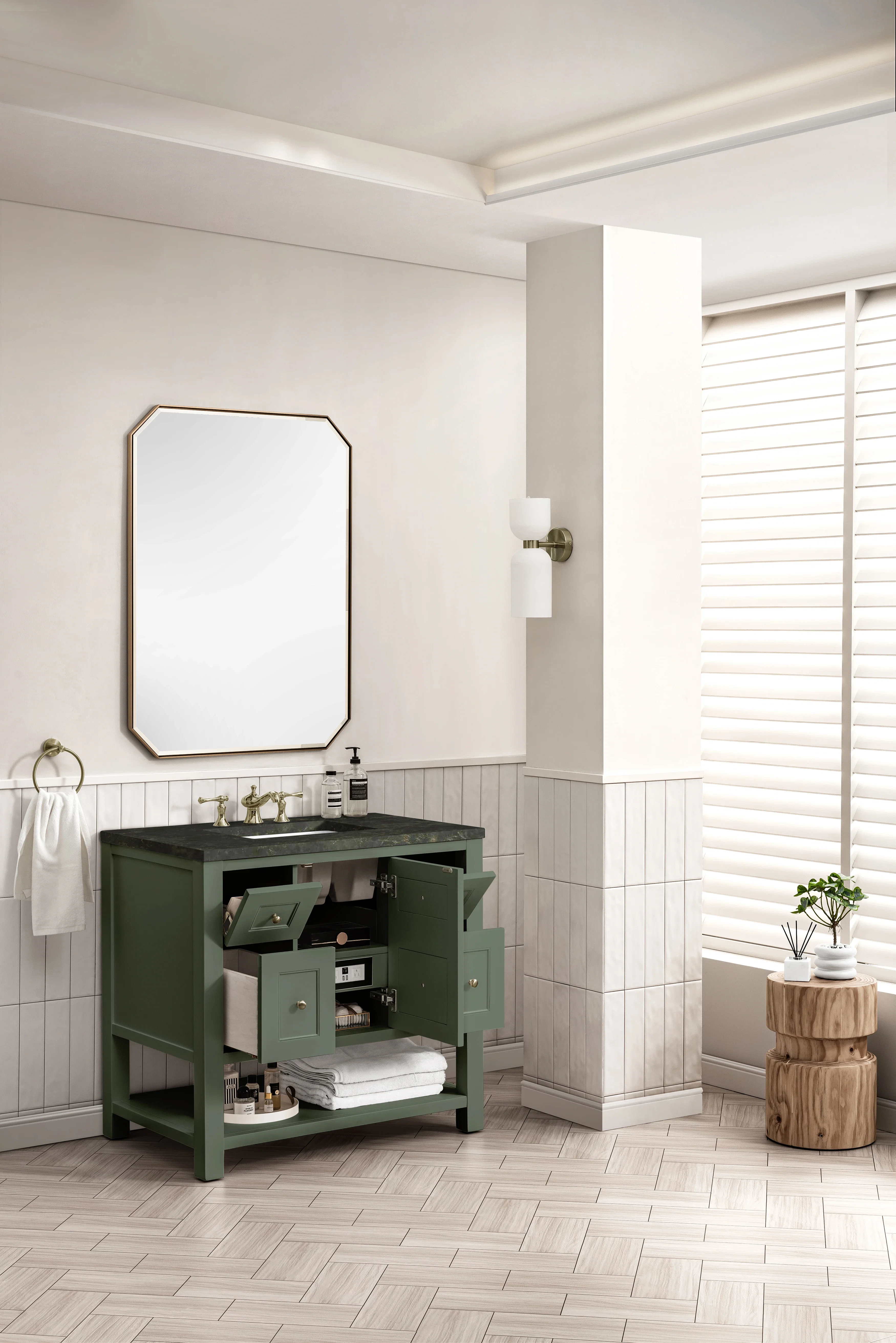 Breckenridge 36" Single Vanity, Smokey Celadon, w/ 3 CM Phantome Eclos Top