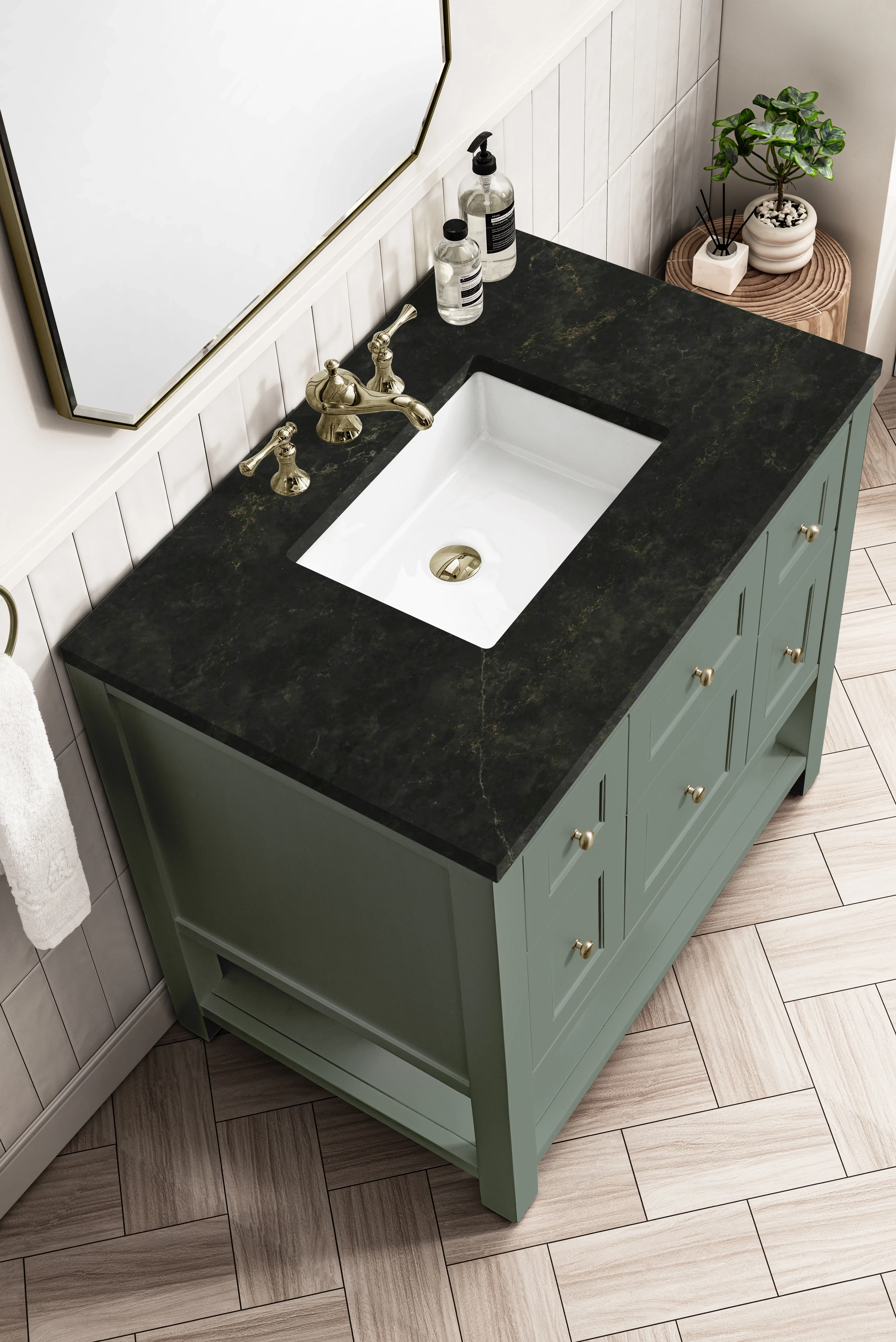 Breckenridge 36" Single Vanity, Smokey Celadon, w/ 3 CM Phantome Eclos Top