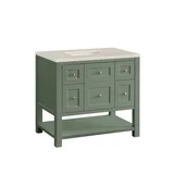 Breckenridge 36" Single Vanity, Smokey Celadon, w/ 3 CM Siberian Silestone Top