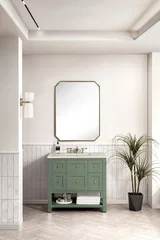 Breckenridge 36" Single Vanity, Smokey Celadon, w/ 3 CM Siberian Silestone Top