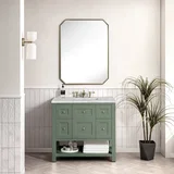 Breckenridge 36" Single Vanity, Smokey Celadon w/ 3 CM Victorian Silver Top