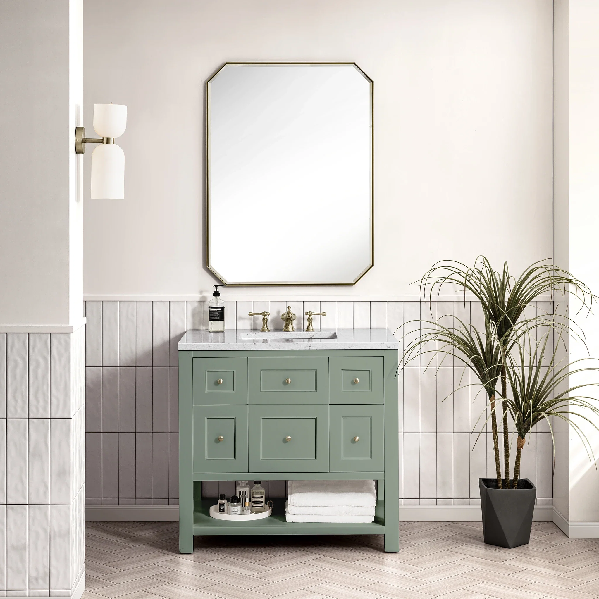 Breckenridge 36" Single Vanity Cabinet, Smokey Celadon