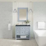 Breckenridge 36" Single Vanity, Serenity Blue, w/ 3 CM Charcoal Soapstone Quartz Top