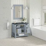 Breckenridge 36" Single Vanity, Serenity Blue, w/ 3 CM Charcoal Soapstone Quartz Top
