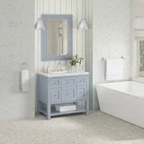 Breckenridge 36" Single Vanity, Serenity Blue, w/ 3 CM Ethereal Noctis Quartz Top