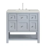Breckenridge 36" Single Vanity, Serenity Blue, w/ 3 CM Lime Delight Quartz Top
