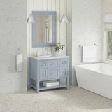 Breckenridge 36" Single Vanity, Serenity Blue, w/ 3 CM Lime Delight Quartz Top