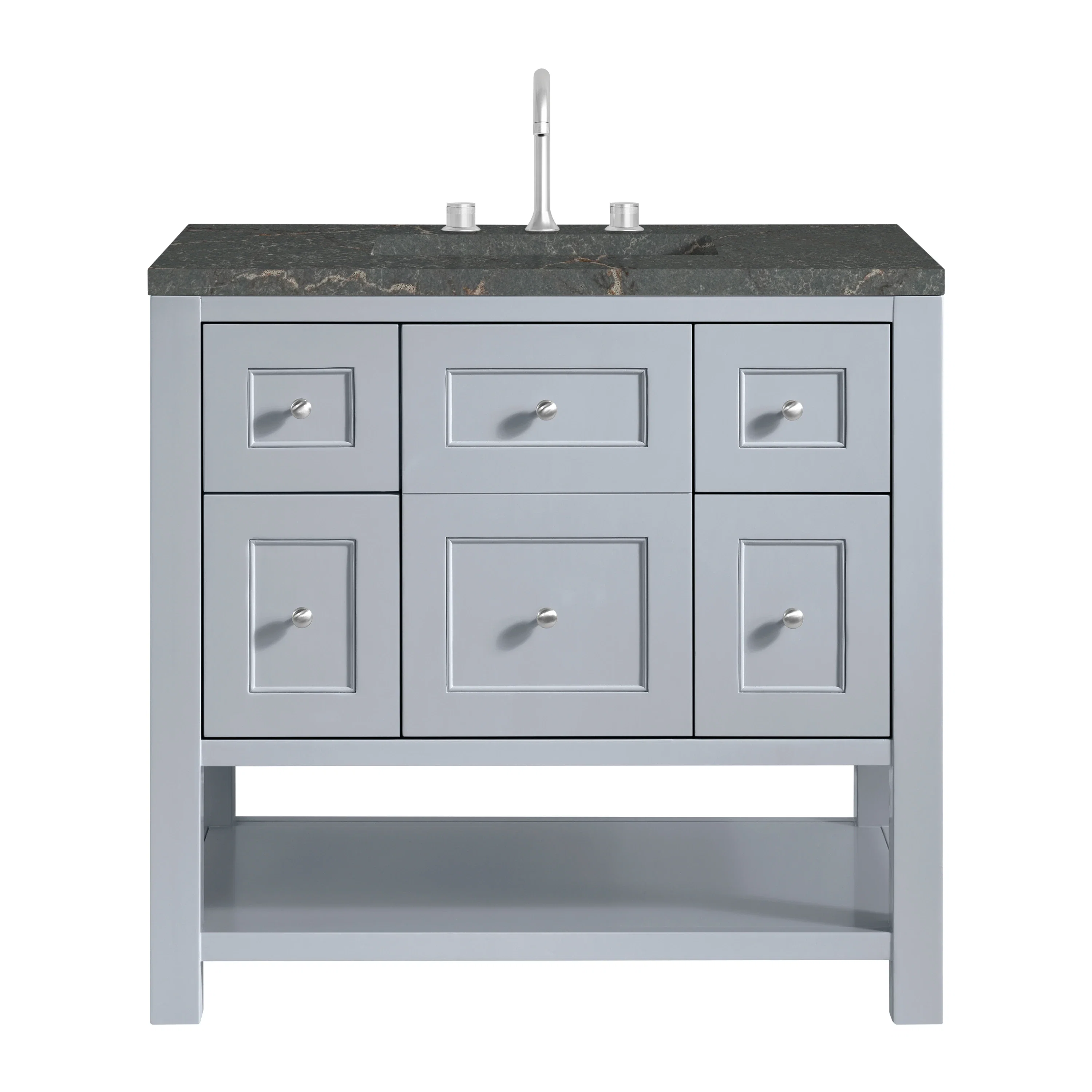 Breckenridge 36" Single Vanity, Serenity Blue, w/ 3 CM Parisien Bleu Quartz Top