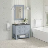 Breckenridge 36" Single Vanity, Serenity Blue, w/ 3 CM Parisien Bleu Quartz Top