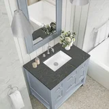 Breckenridge 36" Single Vanity, Serenity Blue, w/ 3 CM Parisien Bleu Quartz Top