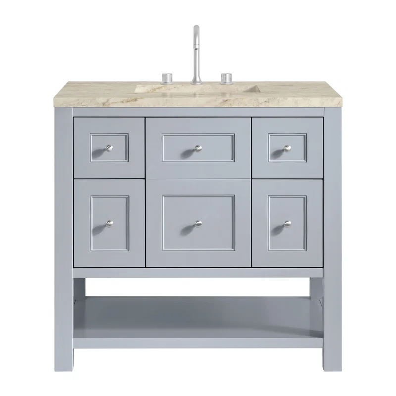 Breckenridge 36" Single Vanity, Serenity Blue, w/ 3 CM Tajnar Eclos Top