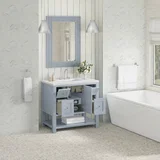 Breckenridge 36" Single Vanity, Serenity Blue, w/ 3 CM White Zeus Quartz Top