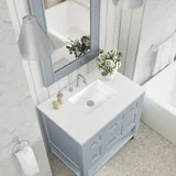 Breckenridge 36" Single Vanity, Serenity Blue, w/ 3 CM White Zeus Quartz Top