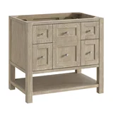 Breckenridge 36" Single Vanity, Whitewashed Oak w/ 3 CM Carrara White Marble Top