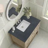 Breckenridge 36" Single Vanity, Whitewashed Oak w/ 3 CM Charcoal Soapstone Silestone Top