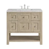 Breckenridge 36" Single Vanity, Whitewashed Oak w/ 3 CM Eternal Jasmine Pearl Silestone Top