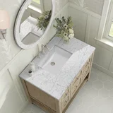 Breckenridge 36" Single Vanity, Whitewashed Oak w/ 3 CM Eternal Jasmine Pearl Silestone Top