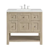 Breckenridge 36" Single Vanity, Whitewashed Oak w/ 3 CM Ethereal Noctis Silestone Top