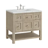 Breckenridge 36" Single Vanity, Whitewashed Oak w/ 3 CM Ethereal Noctis Silestone Top