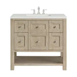 Breckenridge 36" Single Vanity, Whitewashed Oak w/ 3 CM Lime Delight Silestone Top