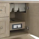 Breckenridge 36" Single Vanity, Whitewashed Oak w/ 3 CM Parisien Bleu Silestone Top