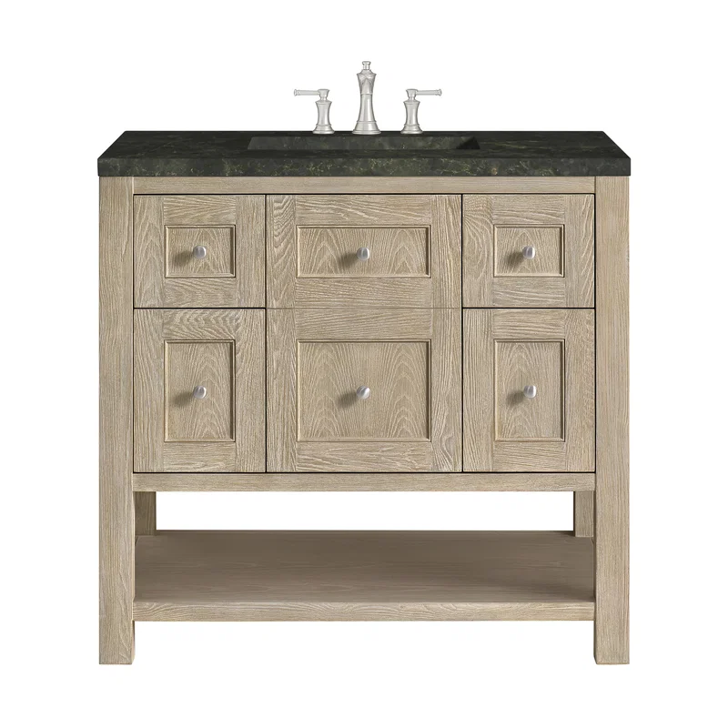 Breckenridge 36" Single Vanity, Whitewashed Oak, w/ 3 CM Phantome Eclos Top