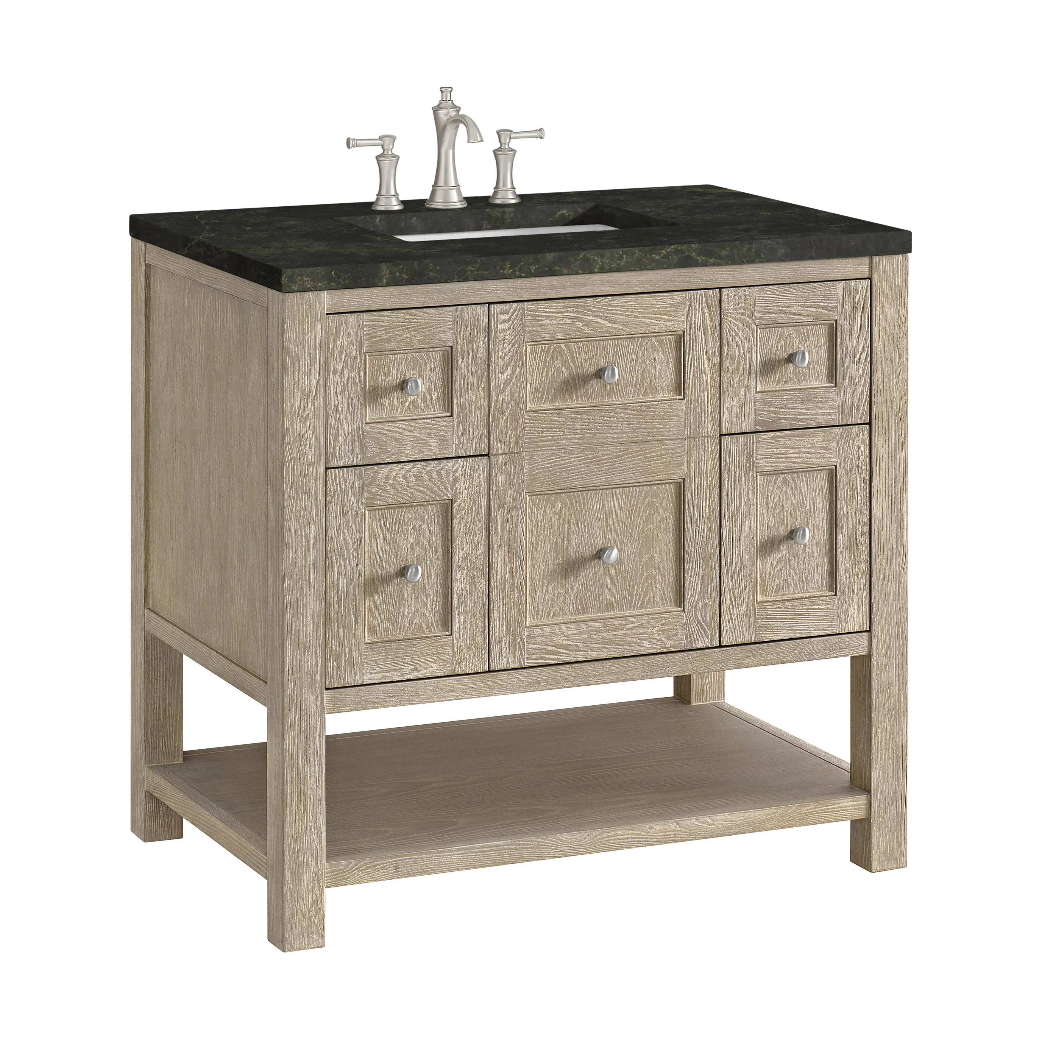 Breckenridge 36" Single Vanity, Whitewashed Oak, w/ 3 CM Phantome Eclos Top