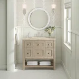 Breckenridge 36" Single Vanity, Whitewashed Oak, w/ 3 CM Tajnar Eclos Top