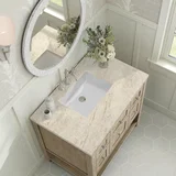 Breckenridge 36" Single Vanity, Whitewashed Oak, w/ 3 CM Tajnar Eclos Top