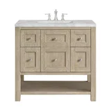 Breckenridge 36" Single Vanity, Whitewashed Oak w/ 3 CM Victorian Silver Silestone Top