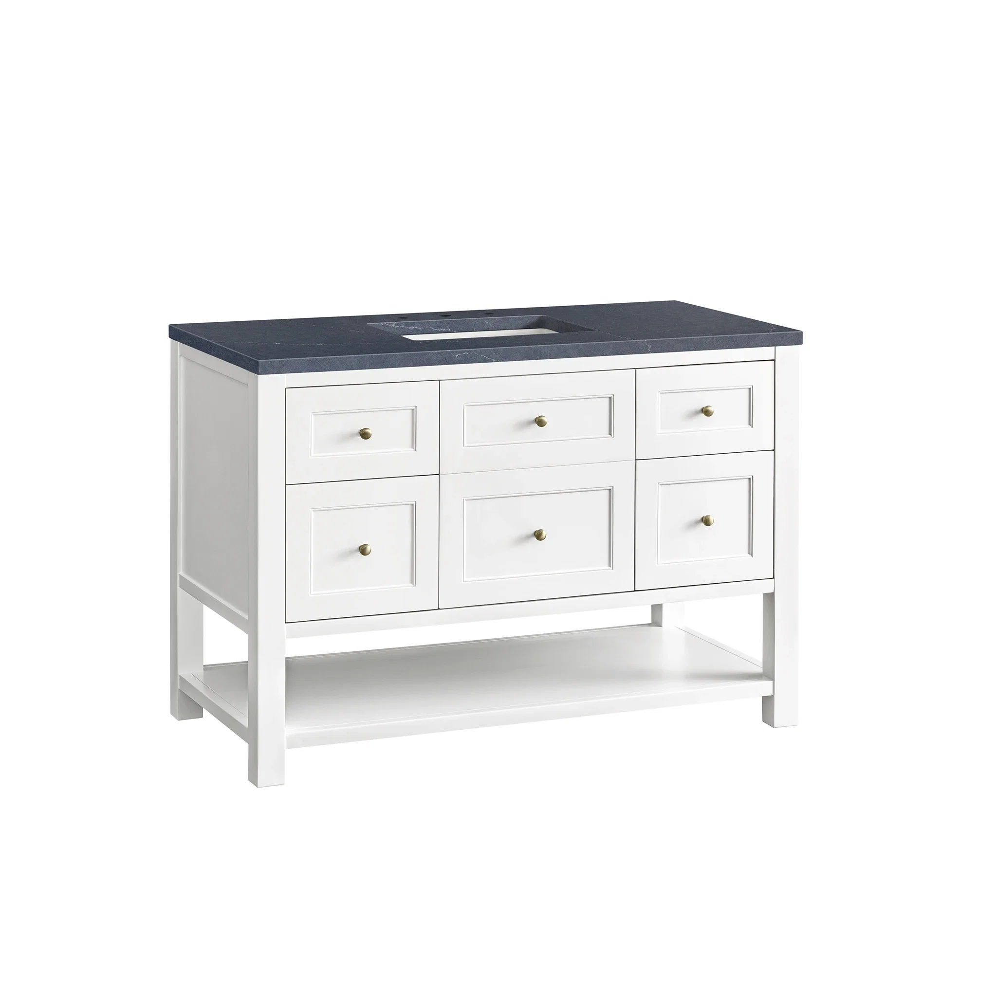 Breckenridge 48" Single Vanity, Bright White w/ 3 CM Charcoal Soapstone Top
