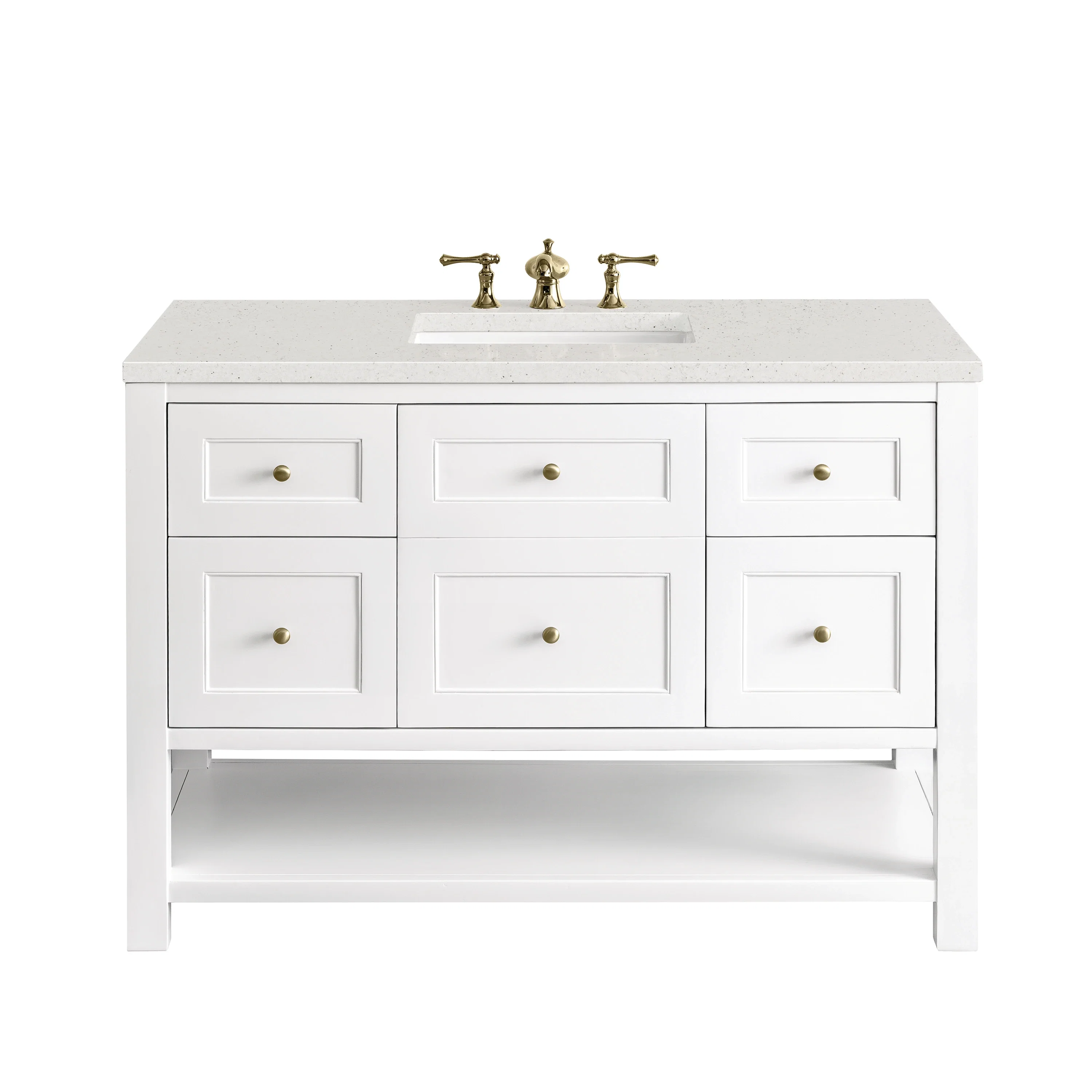Breckenridge 48" Single Vanity, Bright White w/ 3 CM Lime Delight Top