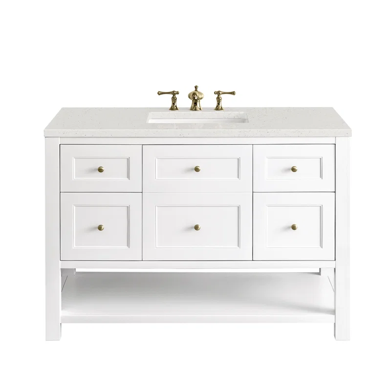 Breckenridge 48" Single Vanity, Bright White w/ 3 CM Lime Delight Top