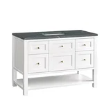 Breckenridge 48" Single Vanity, Bright White w/ 3 CM Parisien Bleu Top