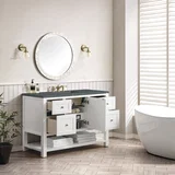 Breckenridge 48" Single Vanity, Bright White w/ 3 CM Parisien Bleu Top