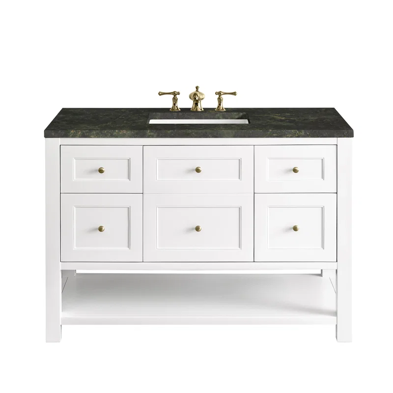 Breckenridge 48" Single Vanity, Bright White, w/ 3 CM Phantome Eclos Top
