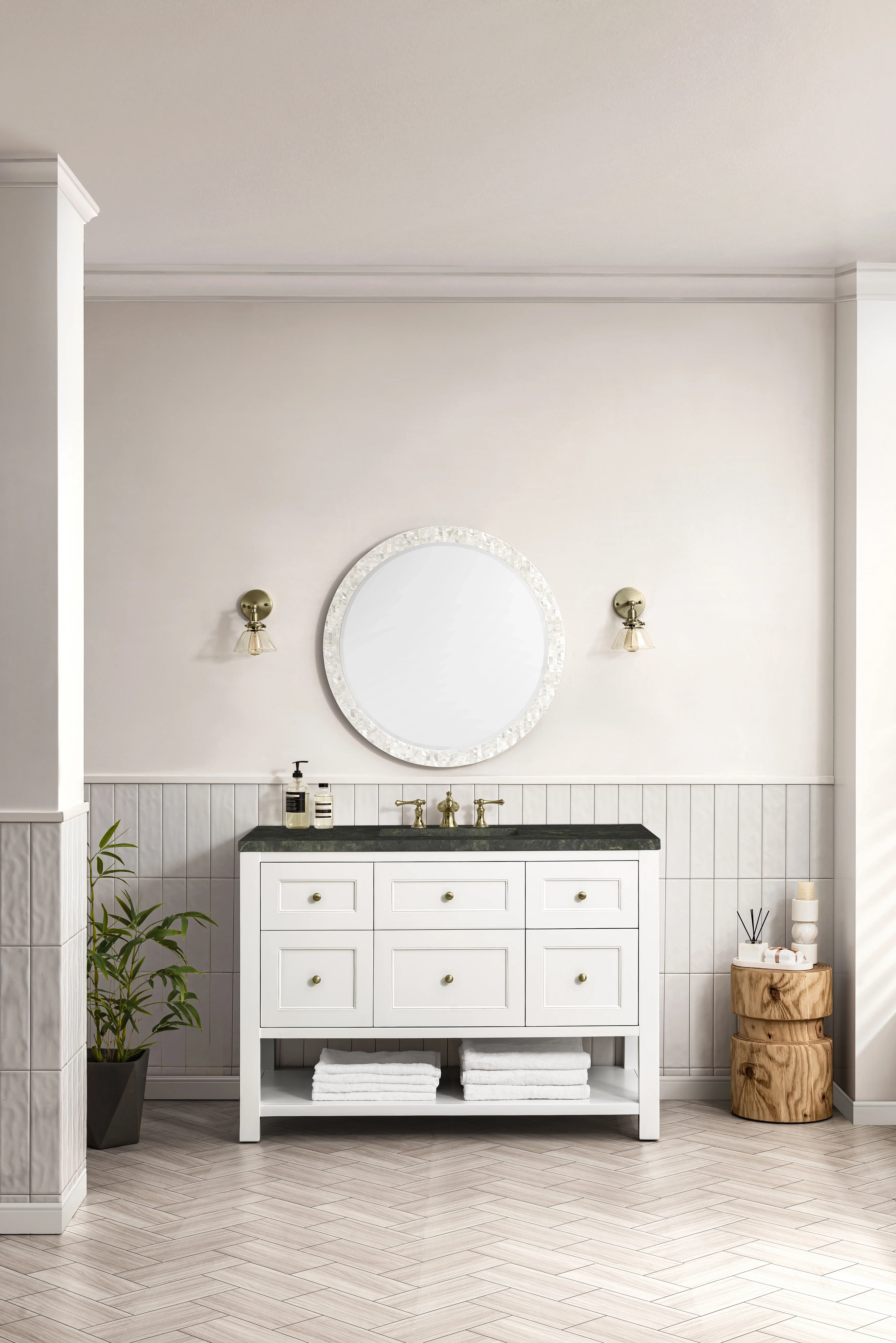 Breckenridge 48" Single Vanity, Bright White, w/ 3 CM Phantome Eclos Top