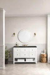 Breckenridge 48" Single Vanity, Bright White, w/ 3 CM Phantome Eclos Top
