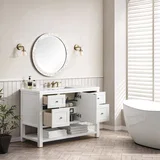 Breckenridge 48" Single Vanity, Bright White w/ 3 CM White Zeus Top