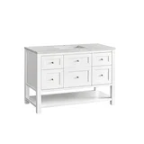 Breckenridge 48" Single Vanity, Bright White w/ 3 CM Eternal Jasmine Pearl Top w/FreePower Wireless Charger
