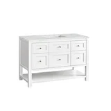 Breckenridge 48" Single Vanity, Bright White w/ 3 CM Ethereal Noctis Top w/FreePower Wireless Charger