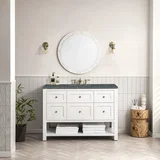 Breckenridge 48" Single Vanity, Bright White w/ 3 CM Parisien Bleu Top w/FreePower Wireless Charger
