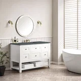 Breckenridge 48" Single Vanity, Bright White w/ 3 CM Parisien Bleu Top w/FreePower Wireless Charger