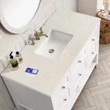 Breckenridge 48" Single Vanity, Bright White, w/ 3 CM Siberian Silestone Top w/FreePower Wireless Charger