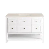 Breckenridge 48" Single Vanity, Bright White, w/ 3 CM Siberian Silestone Top w/FreePower Wireless Charger
