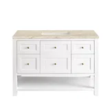 Breckenridge 48" Single Vanity, Bright White, w/ 3 CM Tajnar Eclos Top w/FreePower Wireless Charger
