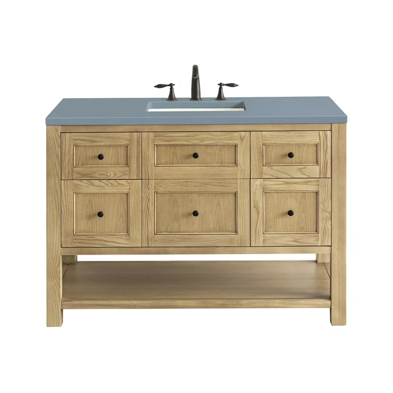 Breckenridge 48" Single Vanity, Light Natural Oak w/ 3 CM Cala Blue Top