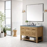 Breckenridge 48" Single Vanity, Light Natural Oak w/ 3 CM Cala Blue Top
